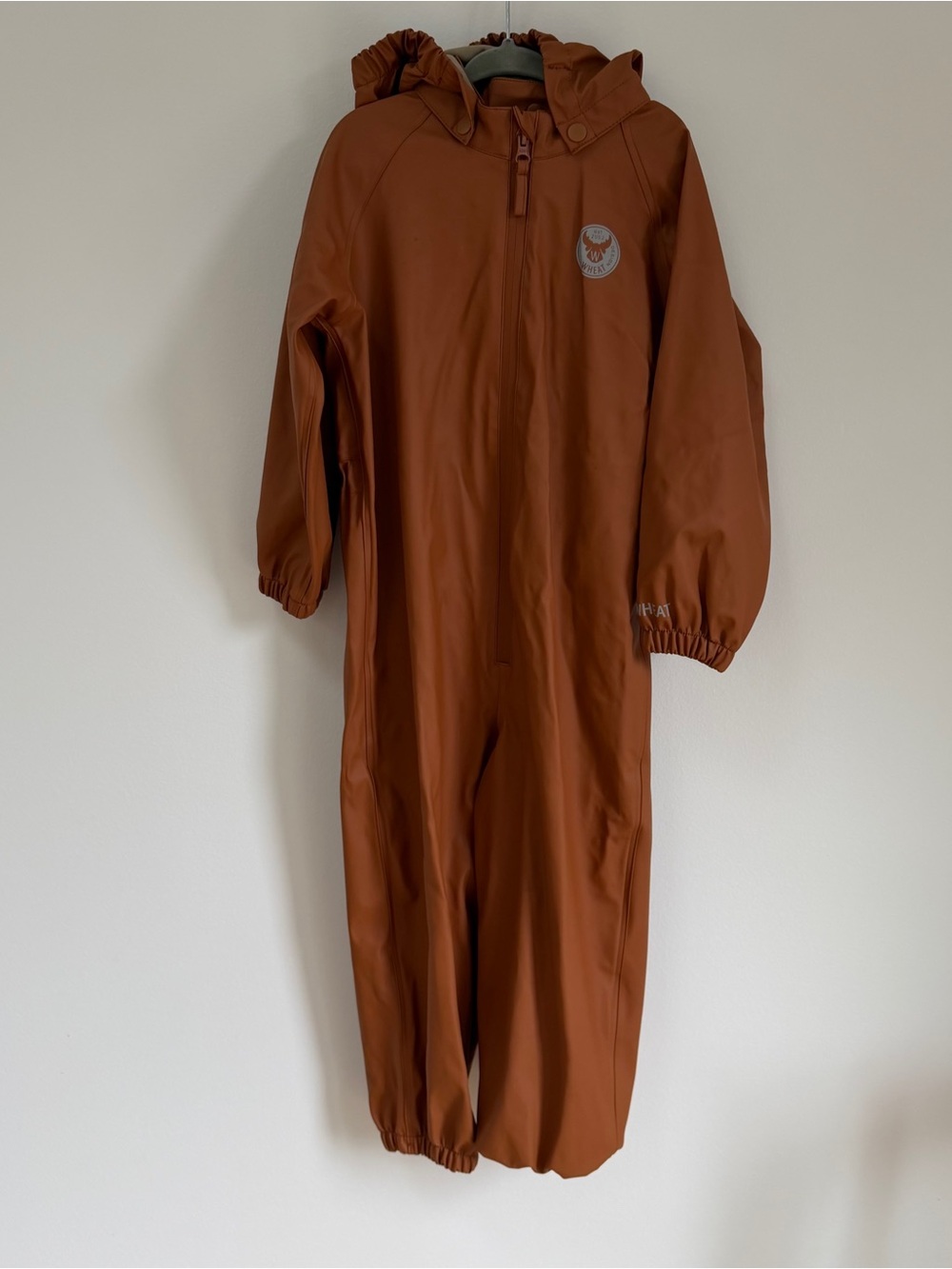 WHEATKIDS Kids One-Piece Waterproof Rainsuit in Rust